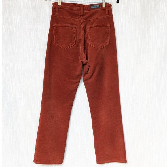 Ag Adriano Goldschmied Rhett Corduroy High Waist Straight Cropped Jeans, size 25 - Picture 3 of 7